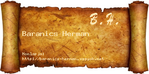 Baranics Herman névjegykártya